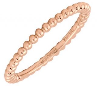 Simply Stacks Sterling 18K Rose Gold Plated 1.5mm Beaded Ring