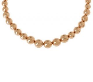 VicenzaGold 18 Polished Graduated Bead Necklace 14K —