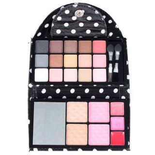  Polka Dot Eyeshadow Bronzer Blush Highlighter Makeup Travel Set