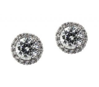 Epiphany Diamonique 2.50 cttw 100 Facet HaloStud Earrings —