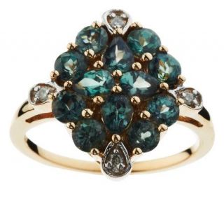 50 ct tw Round and Pear Alexandrite Cluster Ring, 14K —