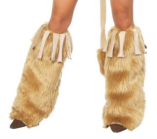 Cowardly Lion Furry Leg Warmers Costume Boot Covers