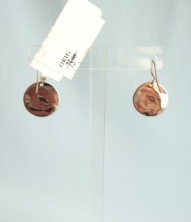 GK Designs Hammered Copper Disc Earrings Lucky Good Luck Charms 2216