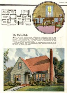 1927 floor plan image of english cottage home design