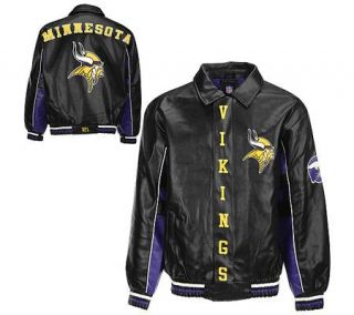 NFL Minnesota Vikings Faux Leather Jacket —
