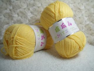  50gSkeins Soft Cashmere Milky Cotton baby Sock Yarn Lot;DK;250g;yellow