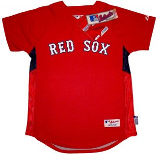  Sox Youth Red Cool Base Batting Practice Jersey by Majestic NWT