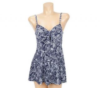 Fit 4 U Thighs Flower Sketch Vintage Tie Front Dress —