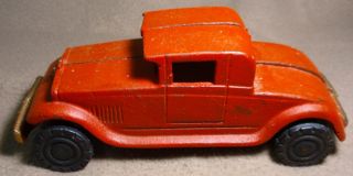 Orange Coupe Cast Iron Toy Car Arcade Vintage Retro Antique Hot Rod