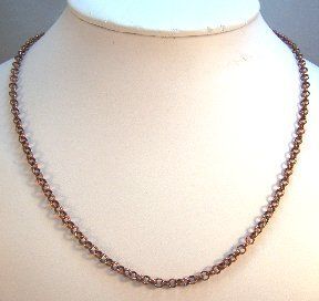 Antique Finish 18 Solid Copper Rolo Necklace