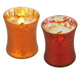 Virginia Candle S/2 Fall 9oz. Woodwick Dancing Glass Candles