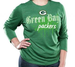 NFL Packers Womens Plus Long Sleeve Triblend T Shirt —