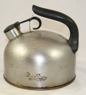   Revere Ware Stainless Steel Copper Bottom Whistling Tea Kettle 93 C