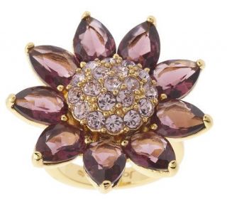 Joan Rivers Stunning Crystal Petal Flower Ring —