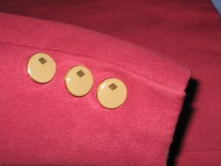 Countess Mara Smoking Jacket 42S Ultra Suede Red Wine Enamel Buttons