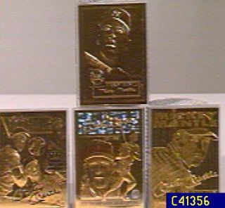 Mickey Mantle Commemorative 4 Card Gold Foil Set —