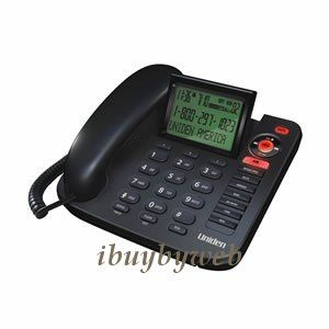 uniden 1380bk corded desk wall phone w answering machine caller id