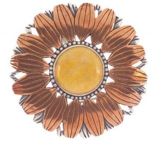 Carolyn Pollack Sterling Copper Sunflower Pin/Pendant —