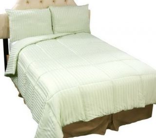 HomeReflections Woven Stripe Down Alt. TW Comforter & Pillow Set