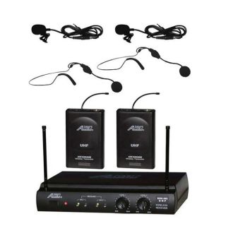  Channel Headset Lavalier Wireless Microphone System Cordless