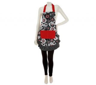 Adjustable Flirty Apron With Pockets and Ruffle Trim —