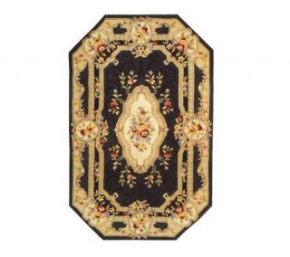 Royal Palace Beveled Edge Savonnerie 4x6 Handmade Wool Rug