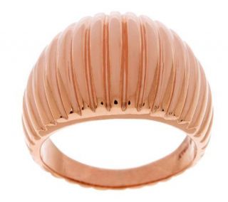 Bronzo Italia Bold Ribbed Domed Design Ring —