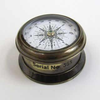 Solid Brass Drum SHIP Compass with Antique Finish Compasses