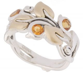Barbara Bixby Vine & Leaf Design Gemstone Ring Sterling/18K — 