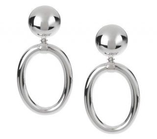Paola Valentini Sterling Polished Oval Drop Earrings —