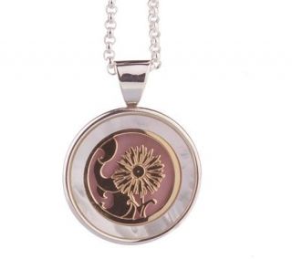 Sterling/14K Mother of Pearl Flower of the Month Pendant w/18 Chain 