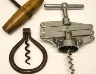 Antique/Vintage Corkscrews Inc Barrel Wood Folding Bow Zigzag