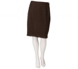 Joan Rivers Petite Length Classic Slim Skirt with Ruffle Detail