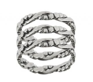 Or Paz Sterling Set of 3 Braided Design Stack Rings —