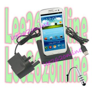 Dual Sync Charger Cradle Dock Wall Charger For Samsung Galaxy S3 i9300