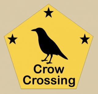 Primitive Sign Stencil Crow Crossing Farm Bird Garden Country Bird