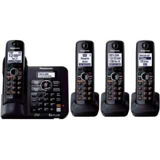 Panasonic DECT 6 0 Cordless Phone 4 Handsets Answering Sys Single Line