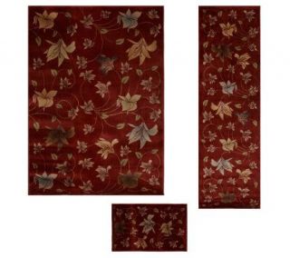 HomeReflections All Over Lily Set of 3 Power Loomed Rugs —