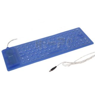 USB Silicone Foldable Computer Keyboard for Laptop Blue