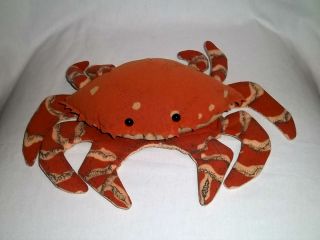  11 Plush Crab Full Bodied Hand Puppet Stuffed Animal Toy