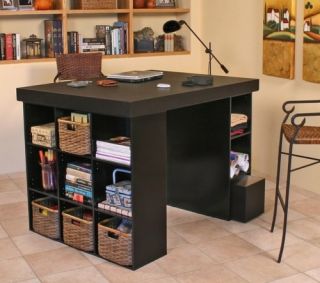 Craft Table and Project Center Desk Black 1151BL