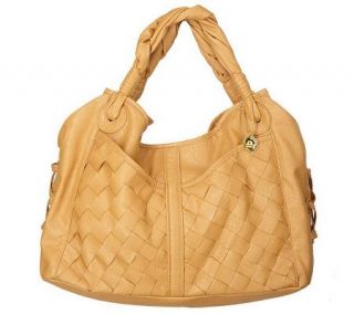 Big Buddha Kirsten Snap Closure Woven Satchel —