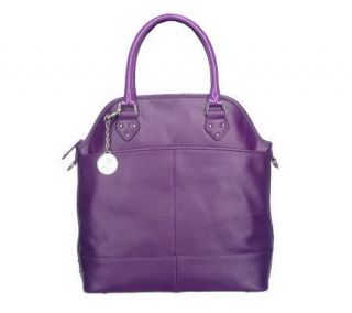 Isaac Mizrahi Live Angle Tote with Patent Trim & Removable Strap 