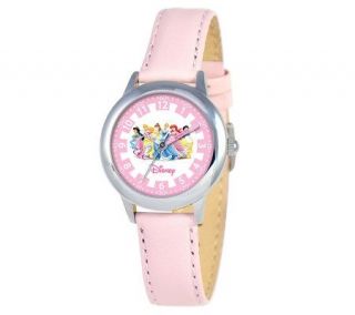 Disney Princess Pink Leather Time Teacher Watch   J308264