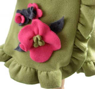 corky company 4 hooded green fleece swing coat size 4 green fleece