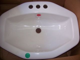 Crane Octogonal Lavatory Bathroom Vanity Sink Biscuit