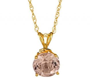 00 ct Round Morganite Pendant with 18 Chain,14K Gold —