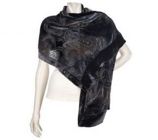 Lizden Velvet Beaded Burnout Shrug —