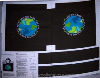 Cranston Save The Earth Ecology Tote Bag Fabric Panel