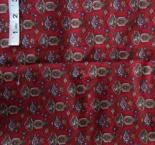  Novelty Print on Rust Cotton Fabric Quilting Crafts Apparel Cranston